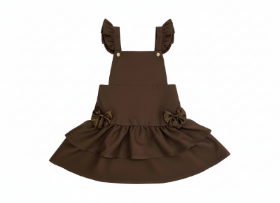 Picture of PRE ORDER Caramelo Kids Girls Ra-Ra Frill School Pinafore - Brown