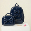 Picture of PRE ORDER Caramelo Kids Patent School Bag With Bows - Navy Patent
