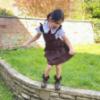 Picture of PRE ORDER Caramelo Kids Girls Ra-Ra Frill School Pinafore - Brown