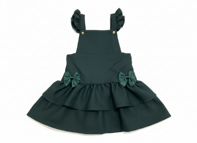 Picture of PRE ORDER Caramelo Kids Girls Ra-Ra Frill School Pinafore - Bottle Green