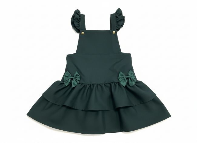 Picture of PRE ORDER Caramelo Kids Girls Ra-Ra Frill School Pinafore - Bottle Green