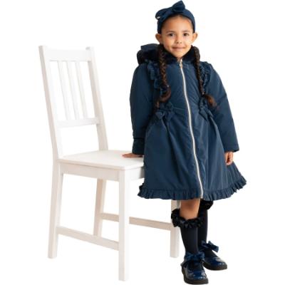 Picture of PRE ORDER Caramelo Kids Girls School Twill Coat With Hood - Navy