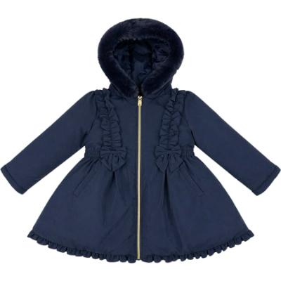 Picture of PRE ORDER Caramelo Kids Girls School Twill Coat With Hood - Navy