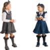 Picture of PRE ORDER Caramelo Kids Girls Zip Front School Pinafore - Navy