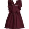 Picture of PRE ORDER Caramelo Kids Girls Frill School Pinafore With Bows - Maroon Burgundy