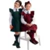 Picture of PRE ORDER Caramelo Kids Girls Frill School Pinafore With Bows - Bottle Green