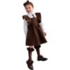 Picture of PRE ORDER Caramelo Kids Girls Frill School Pinafore With Bows - Brown