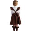 Picture of PRE ORDER Caramelo Kids Girls Frill School Pinafore With Bows - Brown