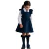Picture of PRE ORDER Caramelo Kids Girls Frill School Pinafore With Bows - Navy