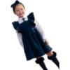 Picture of PRE ORDER Caramelo Kids Girls Frill School Pinafore With Bows - Navy