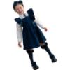 Picture of PRE ORDER Caramelo Kids Girls Frill School Pinafore With Bows - Navy
