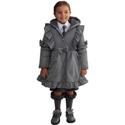 Picture of PRE ORDER Caramelo Kids Girls Frill Detail Skirted Coat - Grey