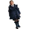 Picture of PRE ORDER Caramelo Kids Girls Frill Detail Skirted Coat - Navy