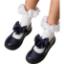 Picture of PRE ORDER Caramelo Kids Girls Satin Bow Mary Jane School Shoes - Navy