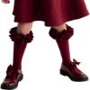 Picture of PRE ORDER Caramelo Kids Girls Satin Bow Mary Jane School Shoes - Maroon Burgundy
