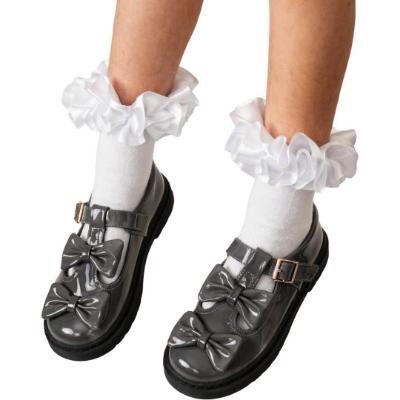 Picture of PRE ORDER Caramelo Kids Girls Easy On Double Bow T Bar School Shoes - Grey