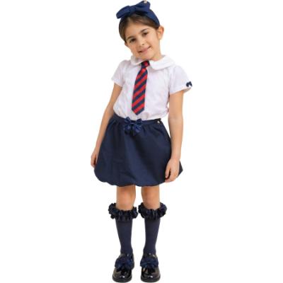 Picture of PRE ORDER Caramelo Kids Girls School Shirt With Satin Bows - White Navy