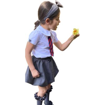 Picture of PRE ORDER Caramelo Kids Girls School Shirt With Satin Bows - White Grey