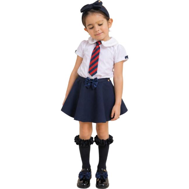 Picture of PRE ORDER Caramelo Kids Girls Skater School Skirt With Built In Shorts - Navy