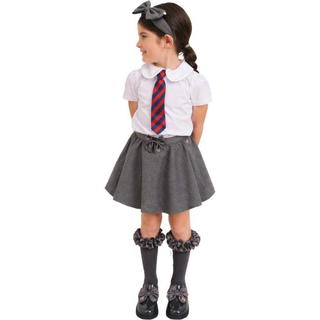 Picture of PRE ORDER Caramelo Kids Girls Skater School Skirt With Built In Shorts - Grey