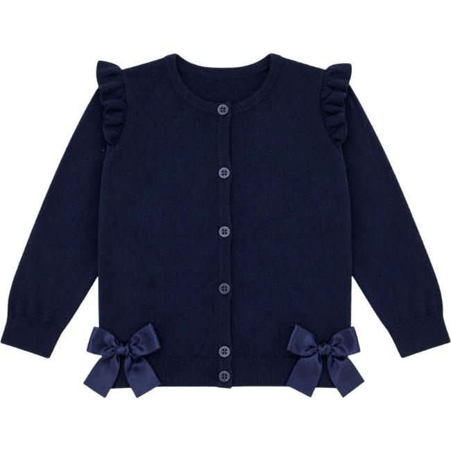 Picture of PRE ORDER Caramelo Kids Girls School Cardigan With Bows - Navy