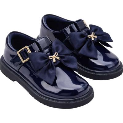 Picture of PRE ORDER Caramelo Kids Girls Large Grosgrain Bow School Shoes - Navy