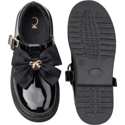 Picture of PRE ORDER Caramelo Kids Girls Large Grosgrain Bow School Shoes - Black