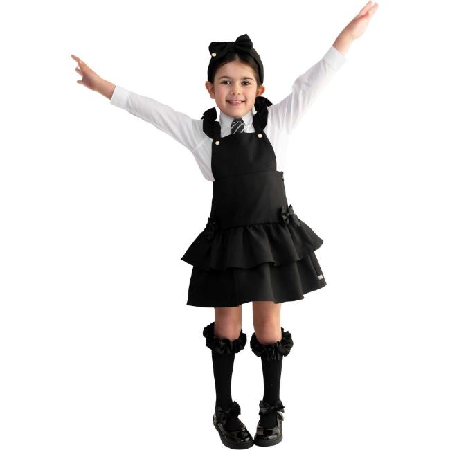 Picture of PRE ORDER Caramelo Kids Girls Ra-Ra Frill School Pinafore - Black