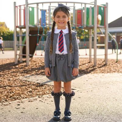 Picture of PRE ORDER Caramelo Kids Girls School Cardigan With Bows - Grey