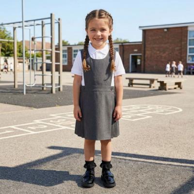 Picture of Schoolwear Girls Bib Pinafore - Grey