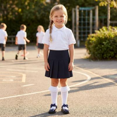 Picture of Schoolwear Girls Fan Pleats Skirt - Navy
