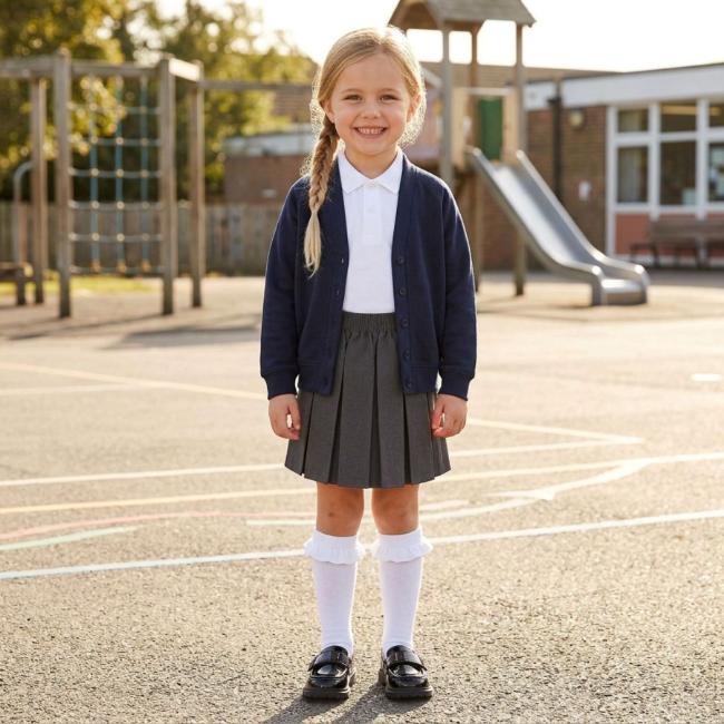 Picture of Schoolwear Girls Sweatshirt Cardigan - Light Navy