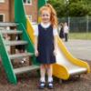 Picture of Schoolwear Girls Stretch Pinafore - Navy Blue