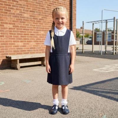 Picture of Schoolwear Girls Bib Pinafore - Navy Blue