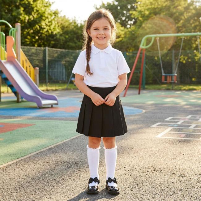 Picture of Schoolwear Girls Fan Pleats Skirt - Black