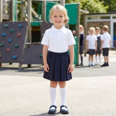 Picture of Schoolwear Girls Box Pleats Skirt - Navy Blue