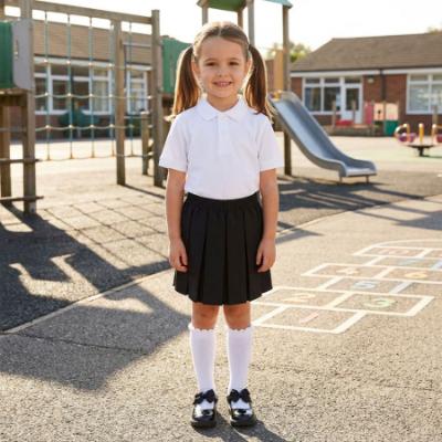 Picture of Schoolwear Girls Box Pleats Skirt - Black