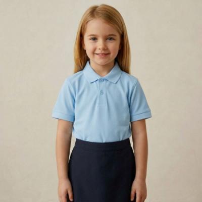 Picture of Schoolwear Girls Short Sleeve Polo Shirt - Sky Blue