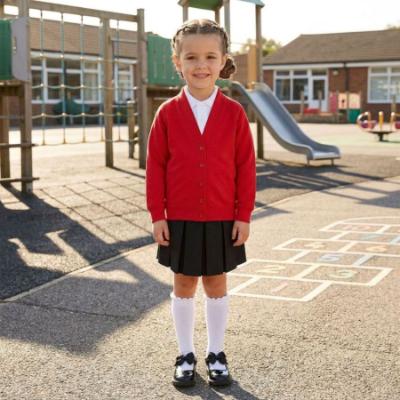 Picture of Schoolwear Girls Sweatshirt Cardigan - Red