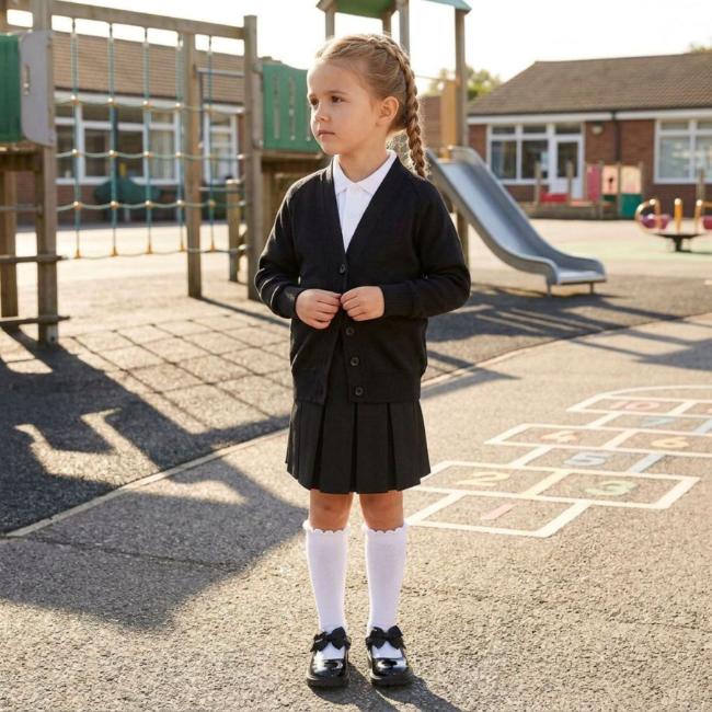 Picture of Schoolwear Girls Sweatshirt Cardigan - Black