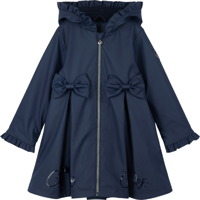 Picture of PRE ORDER A Dee BTS Nova Pleated Bow Raincoat - Dark Navy