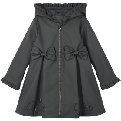 Picture of PRE ORDER A Dee BTS Nova Pleated Bow Raincoat - Dark Grey