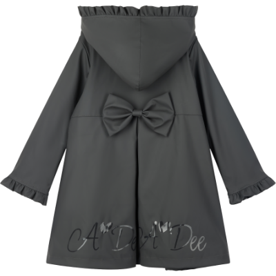 Picture of PRE ORDER A Dee BTS Nova Pleated Bow Raincoat - Dark Grey