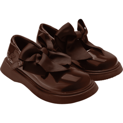 Picture of PRE ORDER A Dee Easy On Lyra Mary Jane Bow Shoe - Brown