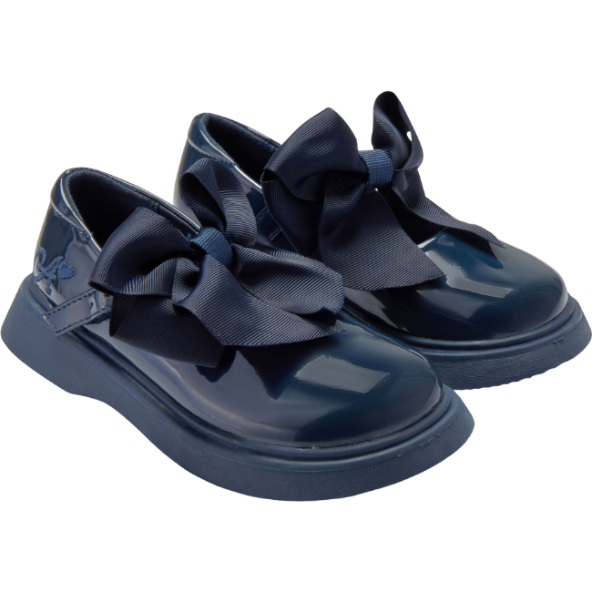 Picture of PRE ORDER A Dee Easy On Lyra Mary Jane Bow Shoe - Dark Navy