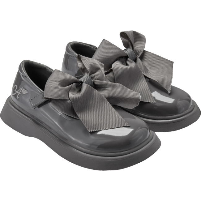 Picture of PRE ORDER A Dee Easy On Lyra Mary Jane Bow Shoe - Dark Grey