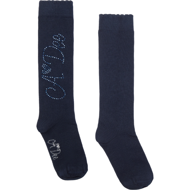 Picture of PRE ORDER A Dee BTS Seren Diamante Logo Knee High Sock - Navy