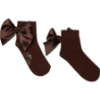 Picture of PRE ORDER A Dee BTS Cara Satin Bow Ankle Sock - Brown