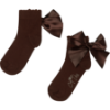 Picture of PRE ORDER A Dee BTS Cara Satin Bow Ankle Sock - Brown