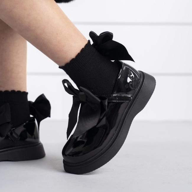 Picture of PRE ORDER A Dee BTS Cara Satin Bow Ankle Sock - Black
